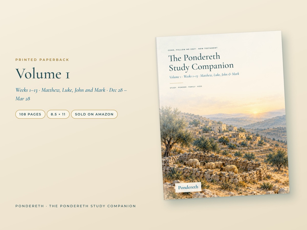 The printed Pondereth Study Companion paperback, Volume 1